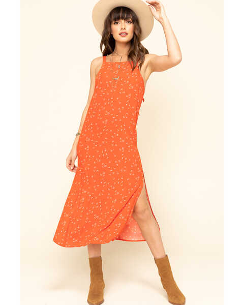 Image #1 - Others Follow Women's Floral Karla Midi Dress, Red, hi-res