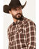 Image #2 - Cody James Men's Traverse Plaid Print Long Sleeve Snap Western Shirt - Tall, Brown, hi-res