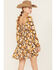 Image #4 - Wild Moss Women's Floral Print Long Sleeve Mini Dress, Mustard, hi-res