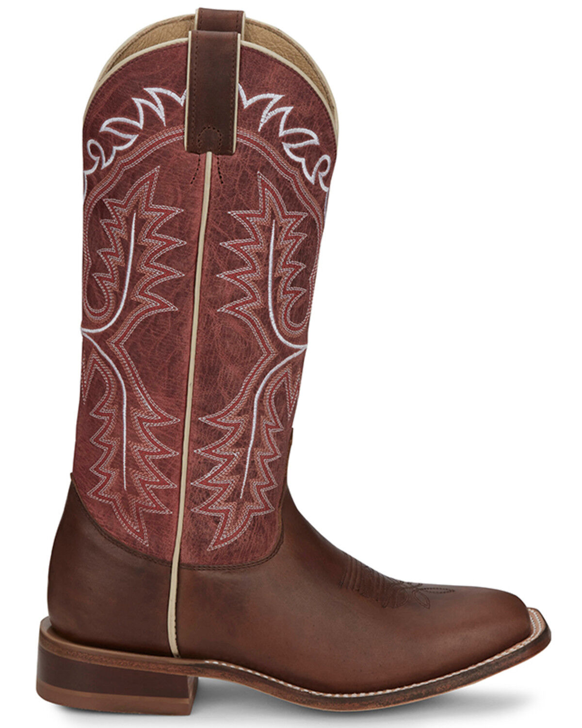 Image #2 - Justin Women's Stella Western Boots - Broad Square Toe, Brown, hi-res