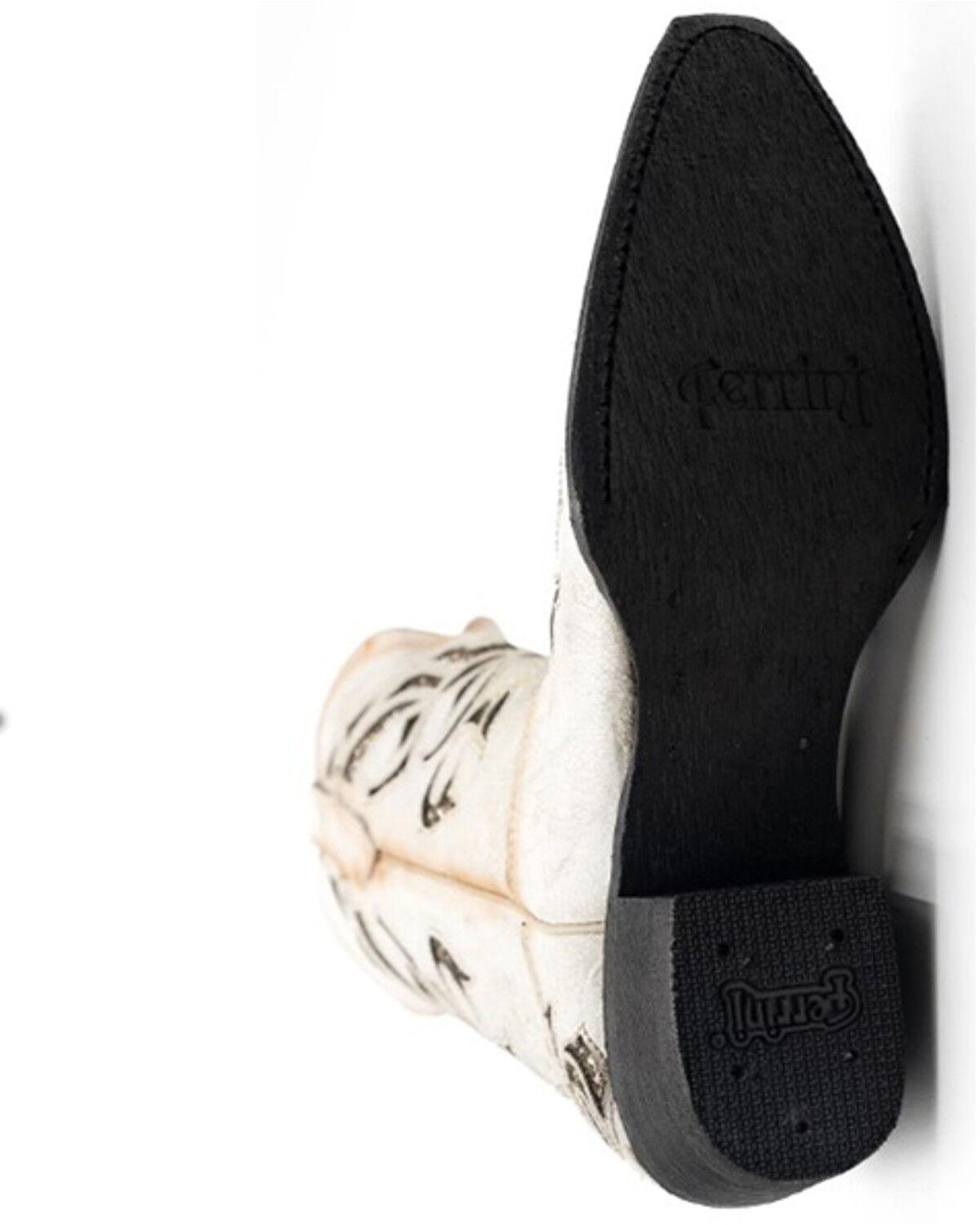 Image #7 - Ferrini Women's Sasha Inlay Western Boots - Snip Toe, Cream, hi-res