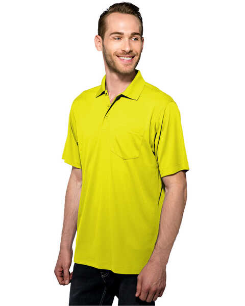 Tri-Mountain Men's Lime Green 2X Vital Pocket Polo Shirt - Big, Bright Green, hi-res