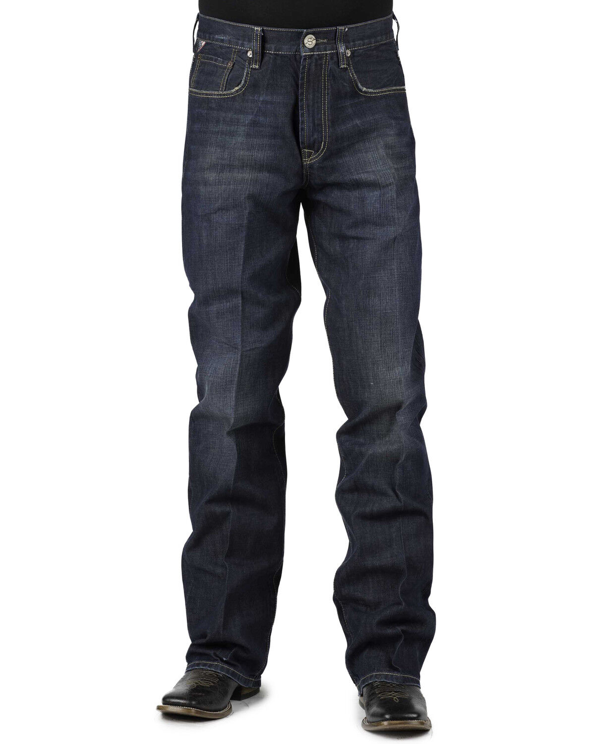 Image #3 - Stetson Men's 1312 Relaxed Fit Straight Leg Jeans, Denim, hi-res