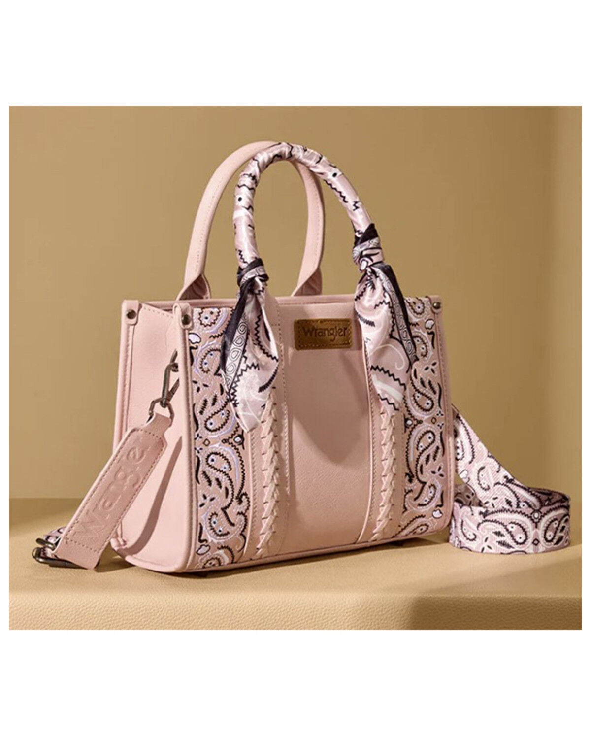 Image #2 - Wrangler Women's Bandana Paisley Crossbody Bag, Pink, hi-res