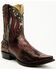 Image #1 - Corral Men's Exotic Python Studded Short Western Boots - Snip Toe, Red, hi-res