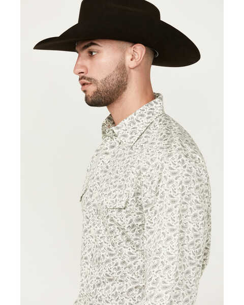 Image #2 - Wrangler Retro Men's Premium Paisley Print Long Sleeve Button-Down Western Shirt - Tall , White, hi-res