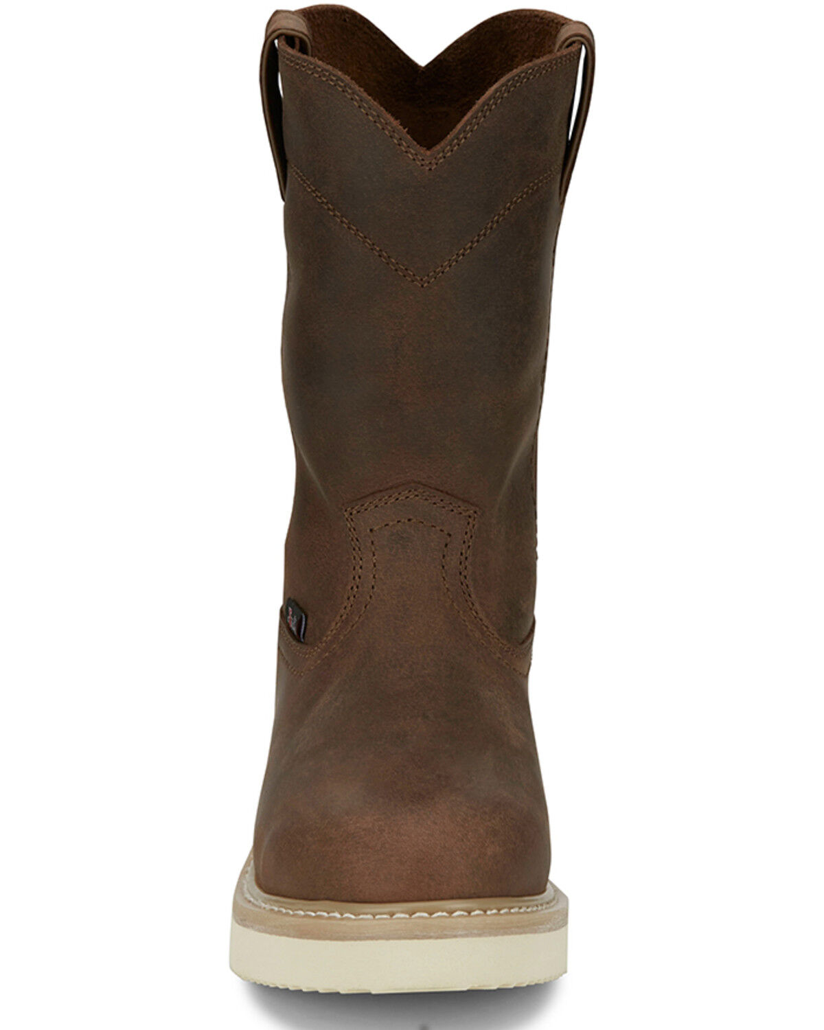 Image #4 - Justin Men's Ram Pull-On Work Boots - Soft Toe, Brown, hi-res