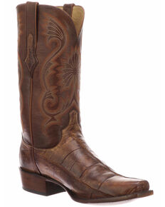 lucchese square toe gator boots