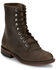 Image #1 - Justin Women's McKean Lace-Up Boots - Round Toe, Khaki, hi-res