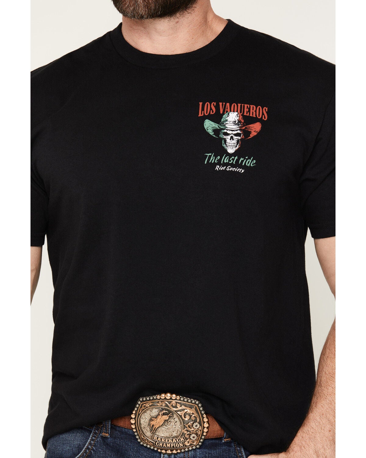 Image #4 - Riot Society Men's Last Of The Vaqueros Short Sleeve Graphic T-Shirt, Black, hi-res