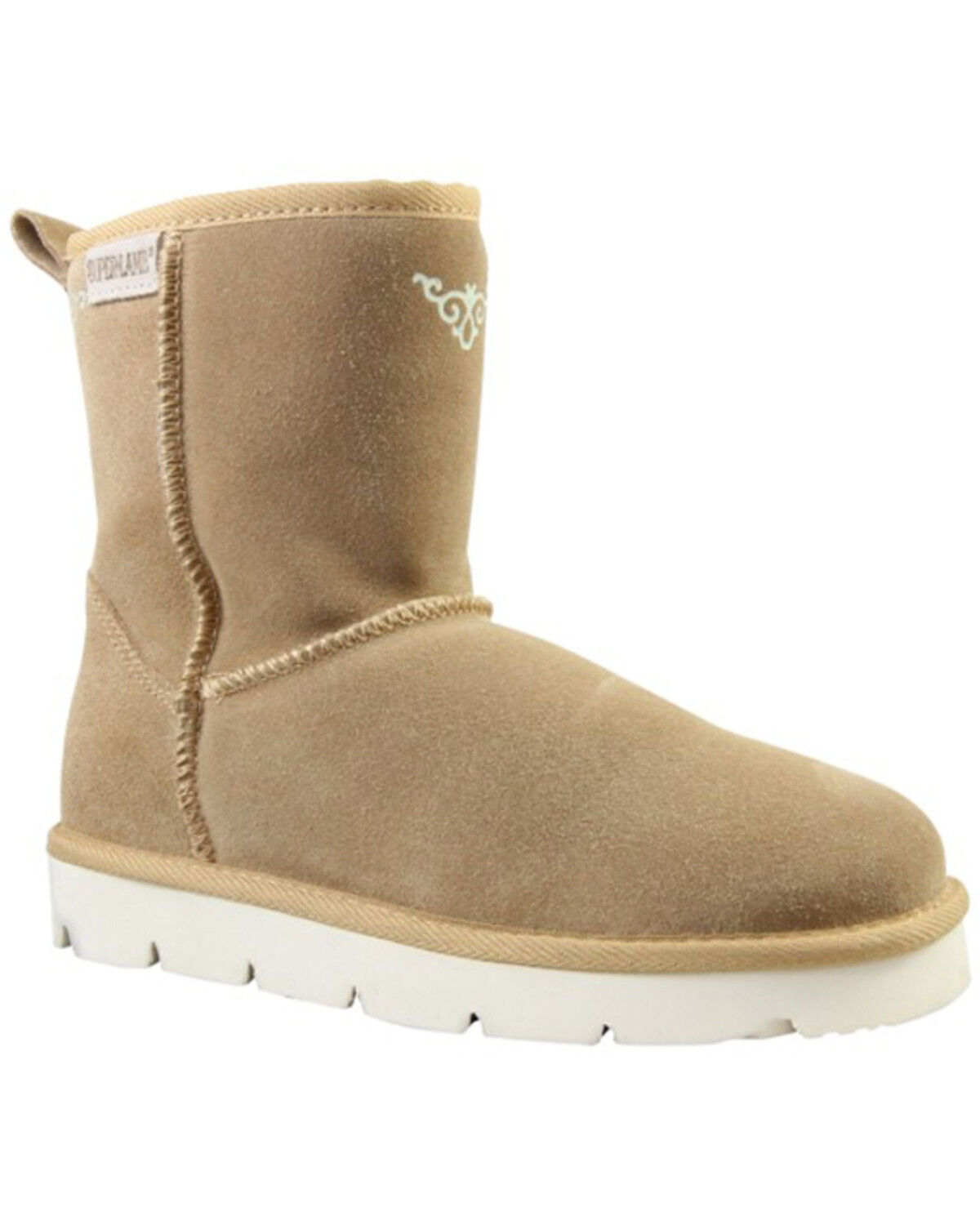 Image #1 - Superlamb Women's Argali 7.5" Suede Leather Casual Pull On Boots - Round Toe, , hi-res