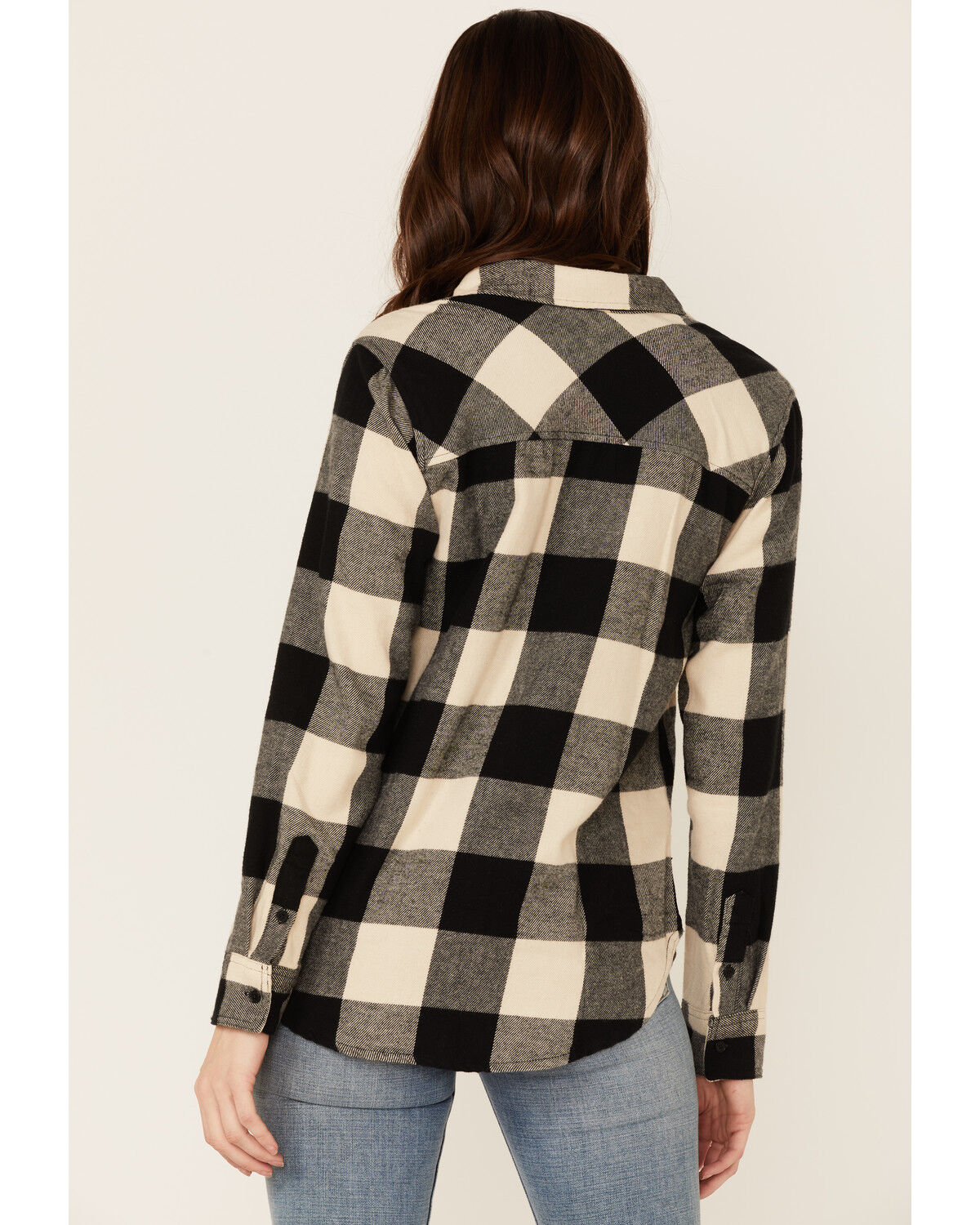 Image #3 - United By Blue Women's Plaid Print Responsible Button Down Western Flannel Shirt, Black/white, hi-res