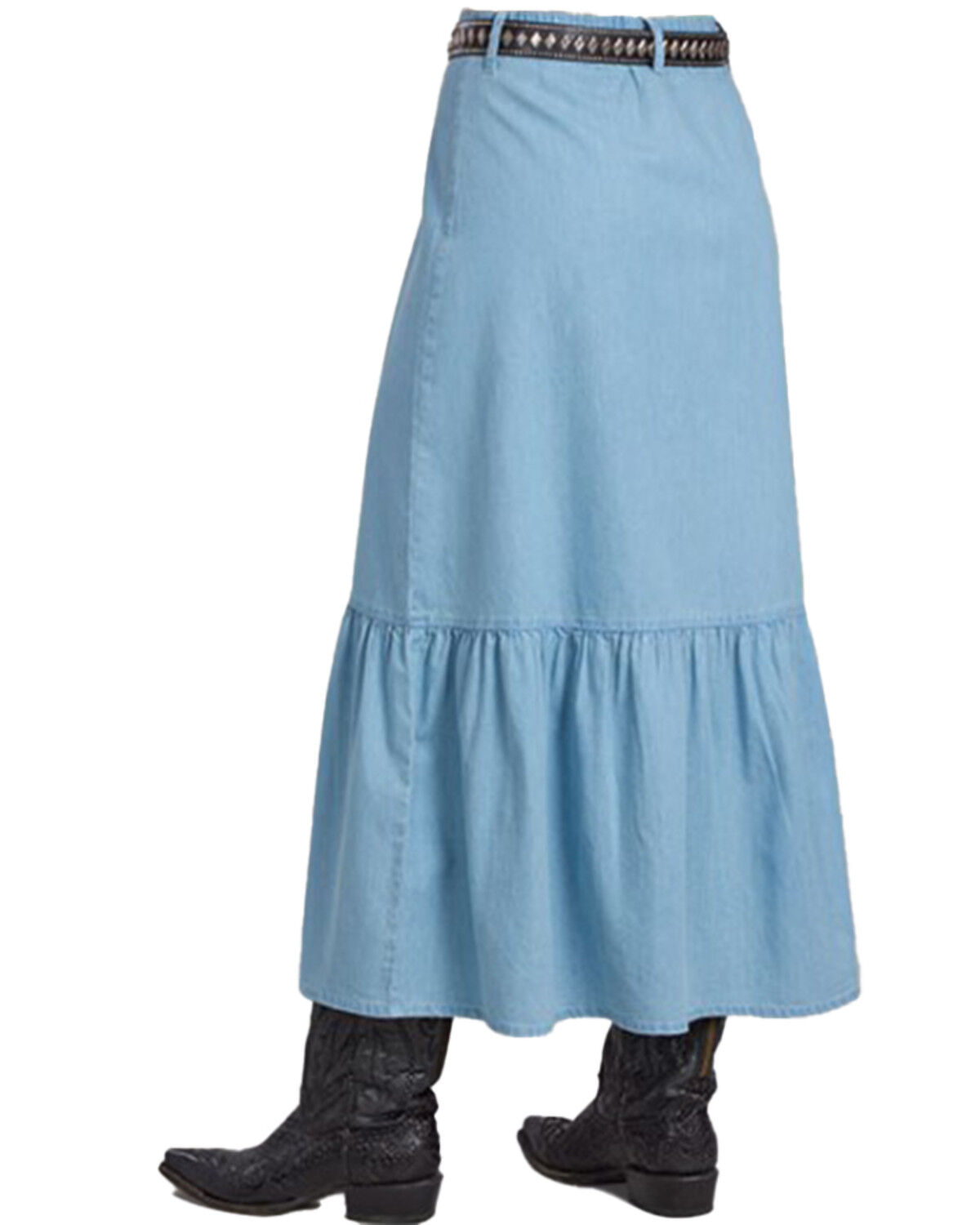 Image #3 - Roper Women's Light Wash Button-Down Midi Denim Skirt, Light Wash, hi-res