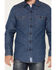Image #3 - Resistol Men's Aspen Denim Long Sleeve Button Down Shirt, Medium Wash, hi-res