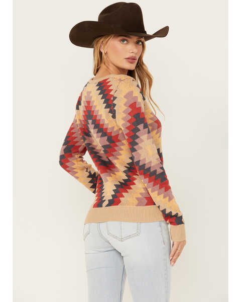 Image #4 - Cotton & Rye Women's Border Star Print Sweater , Multi, hi-res