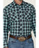 Image #3 - Wrangler Retro Men's Plaid Print Long Sleeve Snap Western Shirt, Turquoise, hi-res