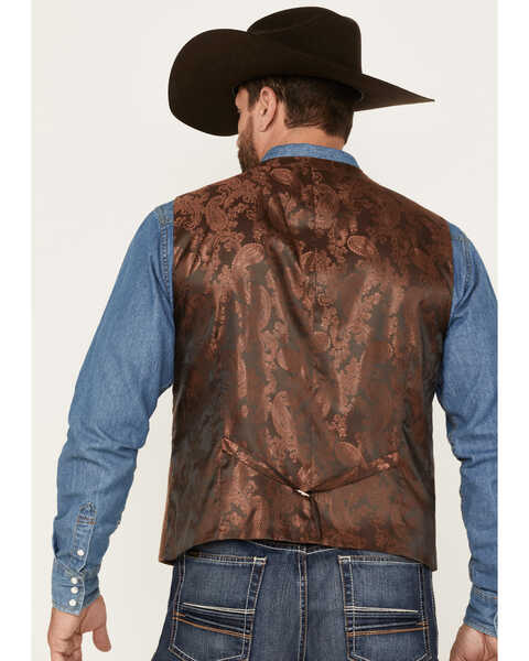 Image #4 - Cody James Men's Amarillo Double-Breasted Velvet Vest, Brown, hi-res