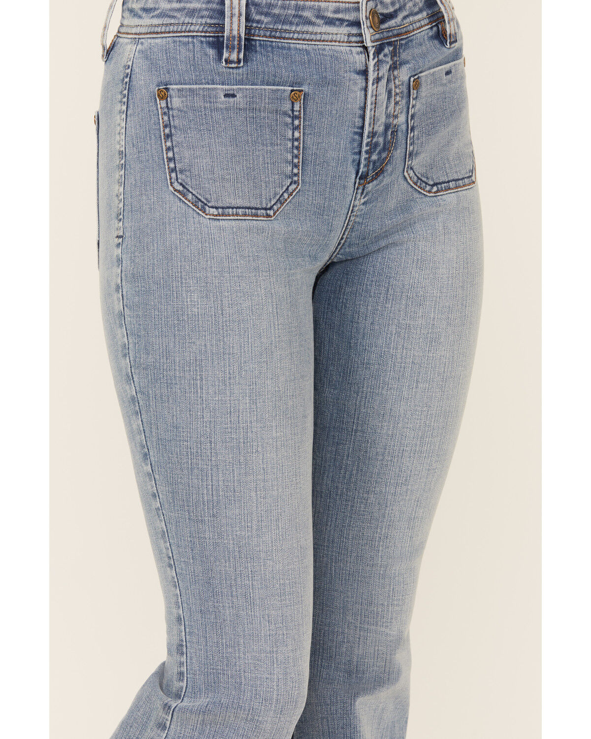 Image #2 - Shyanne Women's Luna High Rise Flare Stretch Denim Jeans, Medium Wash, hi-res