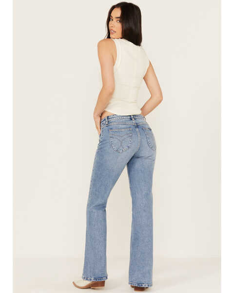 Image #3 - Rolla's Women's Carlson Medium Wash Low Rise East Coast Stretch Flare Jeans , Medium Wash, hi-res
