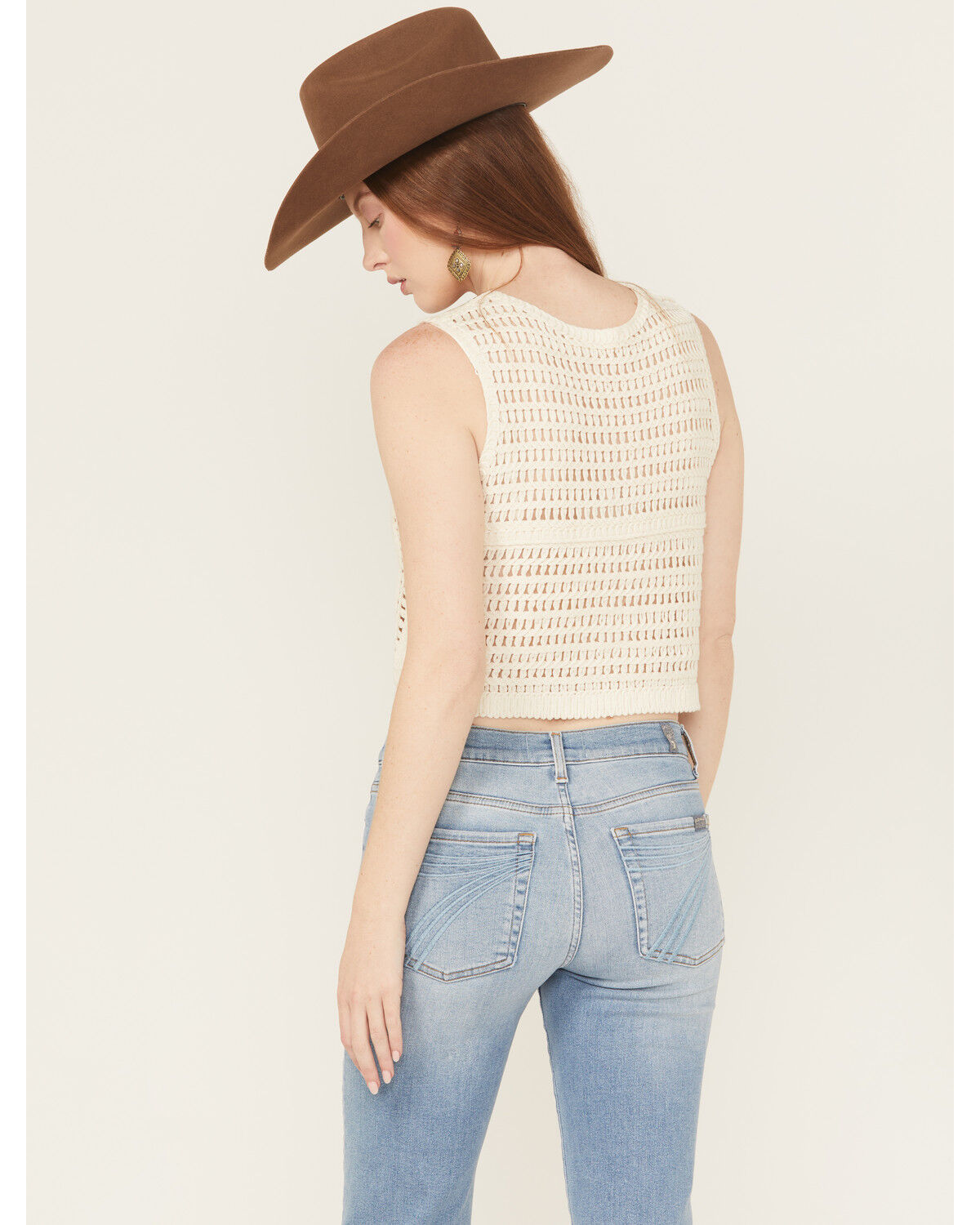 Image #4 - By Together Women's Rory Crochet Button-Down Vest, Ivory, hi-res