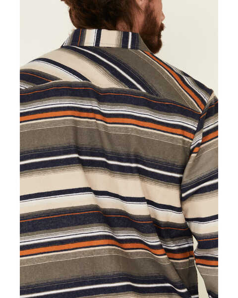 Image #5 - North River Men's Oatmeal Lake Striped Long Sleeve Western Flannel Shirt , Oatmeal, hi-res
