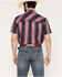 Image #4 - Rock & Roll Denim Men's TEK Southwestern Striped Short Sleeve Button-Down Stretch Western Shirt, Hot Pink, hi-res