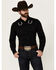Image #1 - Roper Men's Old West Horseshoe Embroidered Long Sleeve Snap Western Shirt, Black, hi-res