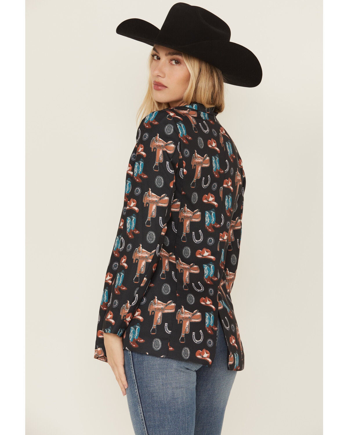 Image #4 - Rock & Roll Denim Women's Conversational Print Blazer, Black, hi-res