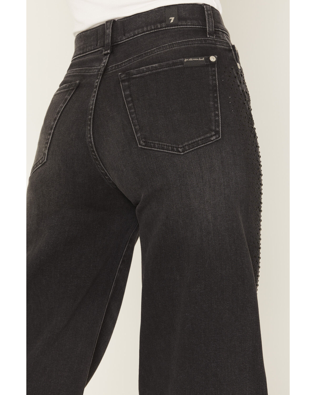 Image #4 - 7 For All Mankind Women's Bottomline Lotta Twisted Seam High Rise Stretch Trouser Jeans, Black, hi-res