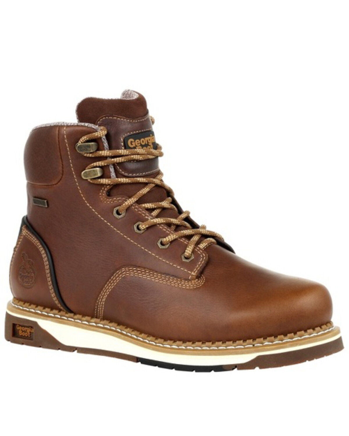 Georgia Boot Men's AMP LT Wedge Waterproof Work Boots - Soft Toe, Brown, hi-res