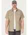 Image #1 - Lucky Brand Workwear Men's Slub Canvas Short Sleeve Button-Down Work Shirt, Green, hi-res