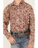 Image #3 - Rock & Roll Denim Boys' Paisley Print Long Sleeve Pearl Snap Stretch Western Shirt , Rust Copper, hi-res