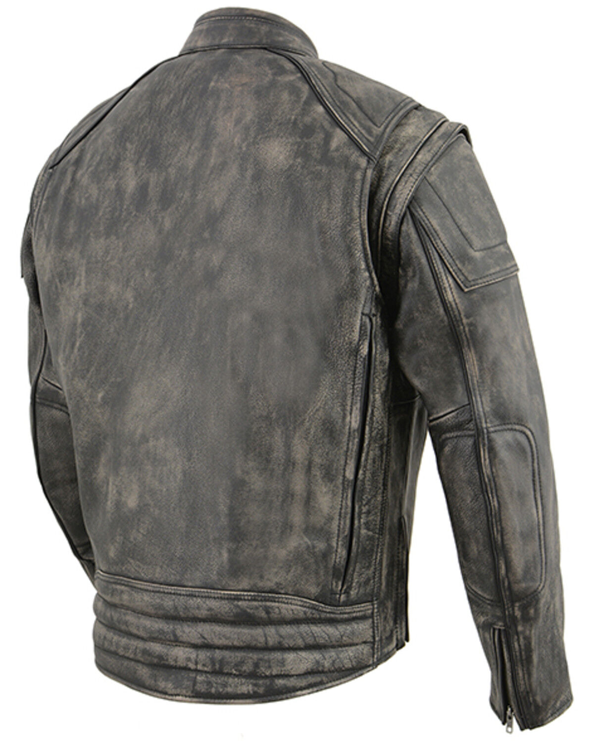 Image #2 - Milwaukee Leather Men's Distressed 2 In 1 Motorcycle Jacket - 4X, Brown, hi-res