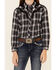 Roper Girls' Plaid Print Fancy Applique Yoke Long Sleeve Snap Western Shirt , Black, hi-res