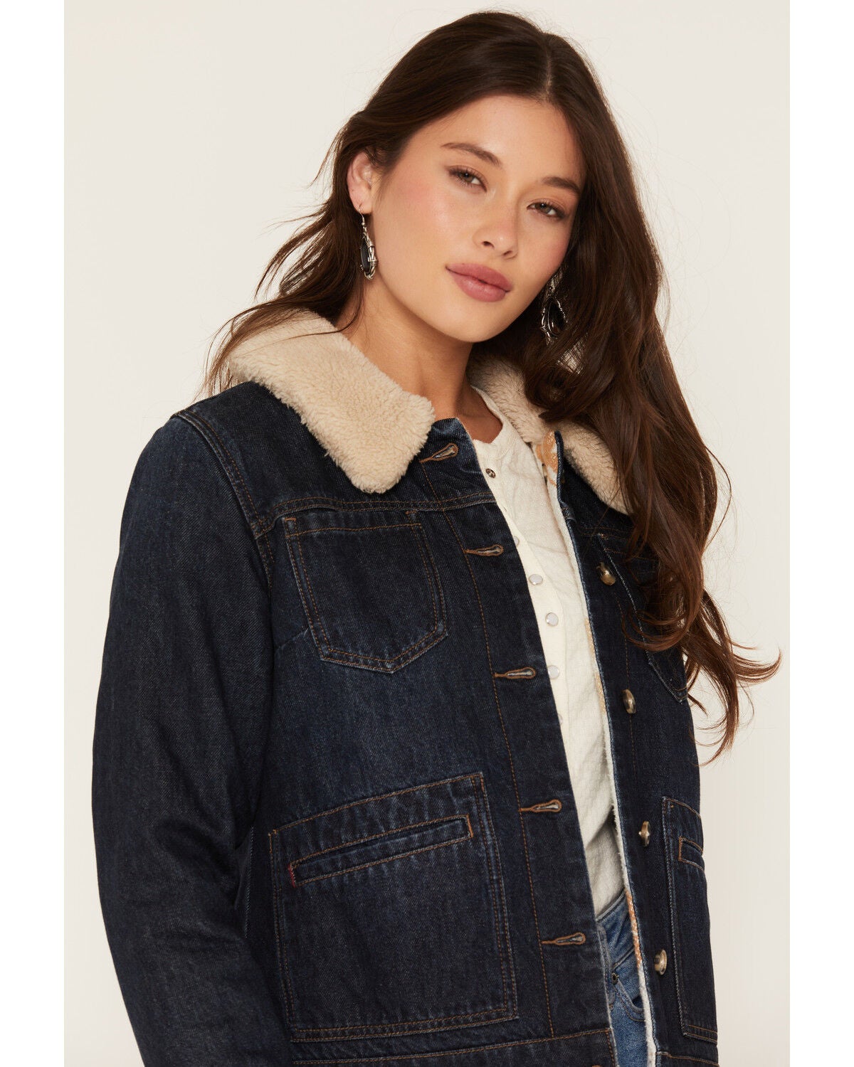 Image #3 - Idyllwind Women's Fairbrook Reversible Button-Down Denim Jacket, Dark Wash, hi-res