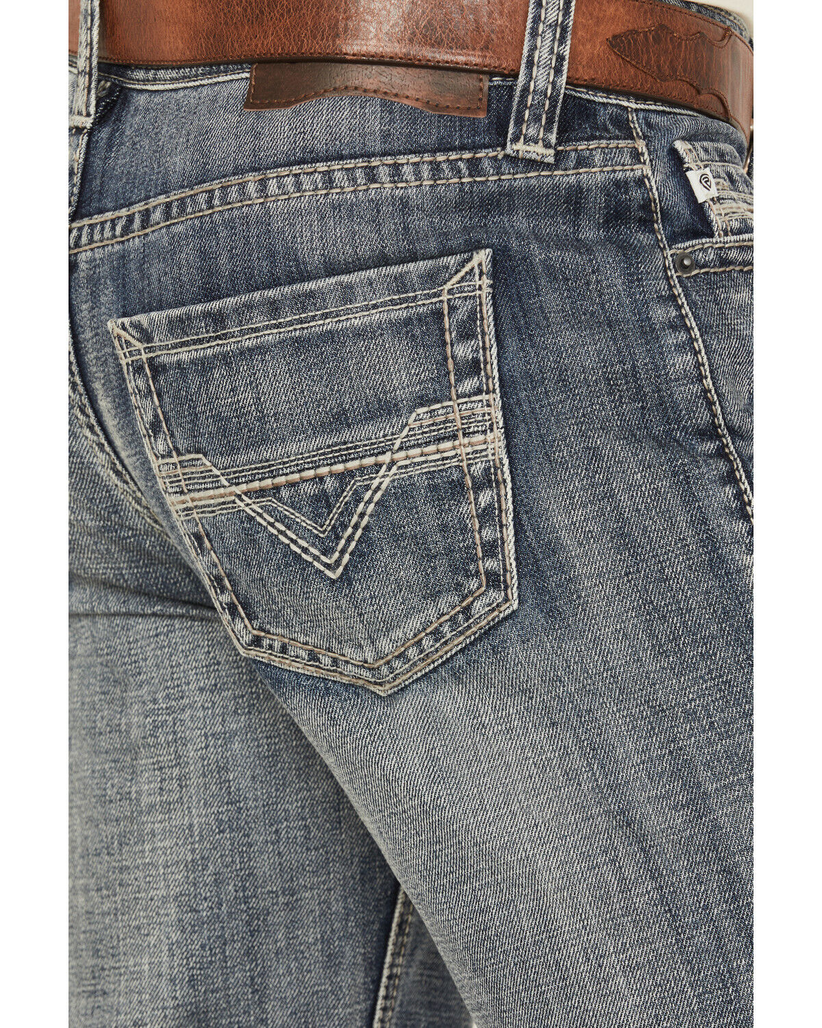 Image #4 - Rock & Roll Denim Men's Double Barrel Medium Wash Straight Denim Jeans, Medium Wash, hi-res