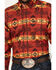 Ariat Men's Nathaniel Southwestern Rodeo Print Button Down Western Shirt , Red, hi-res