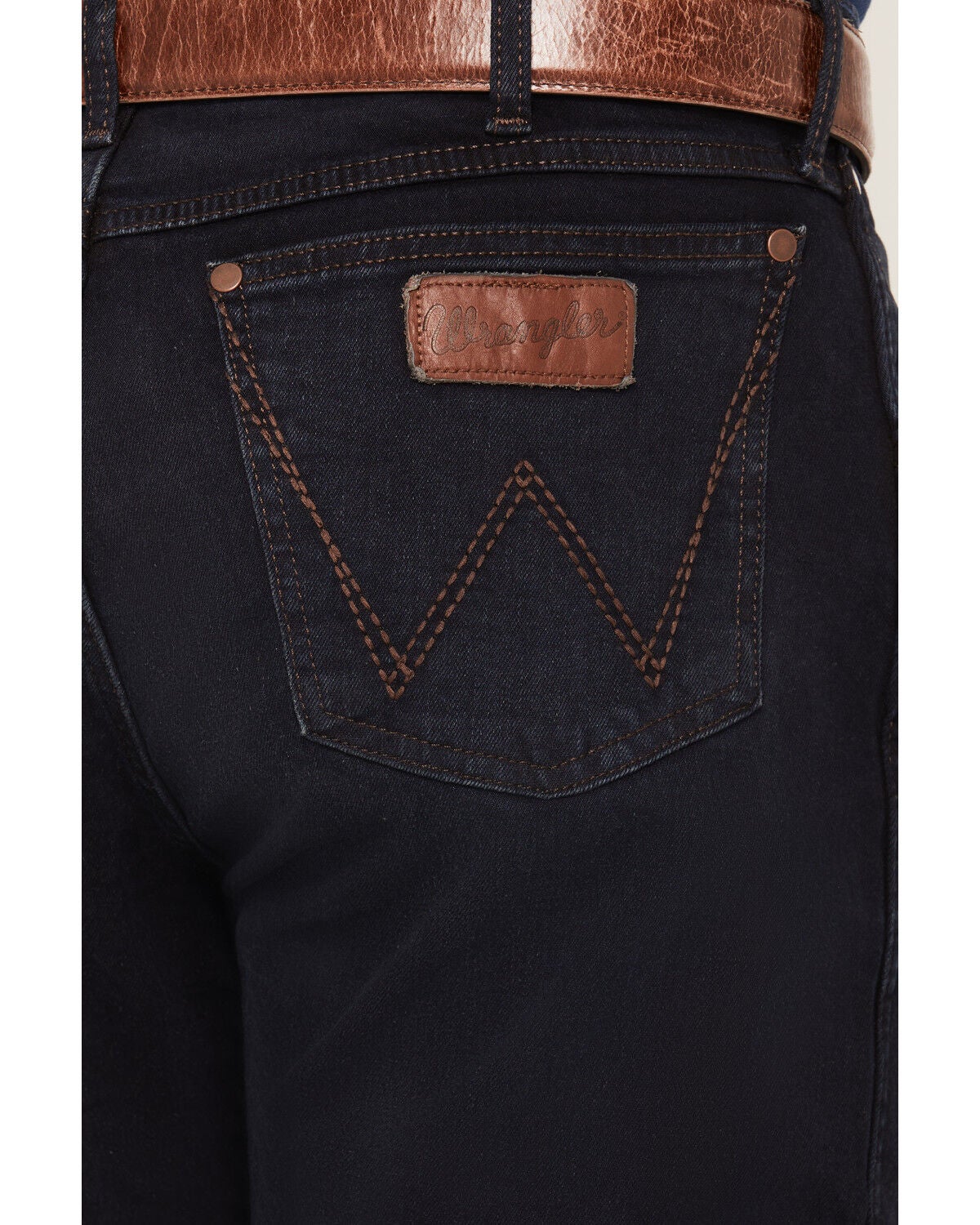 Image #4 - Wrangler Retro Men's 77MWZ Wiggins Dark Wash Slim Bootcut Stretch Denim Jeans, Dark Wash, hi-res