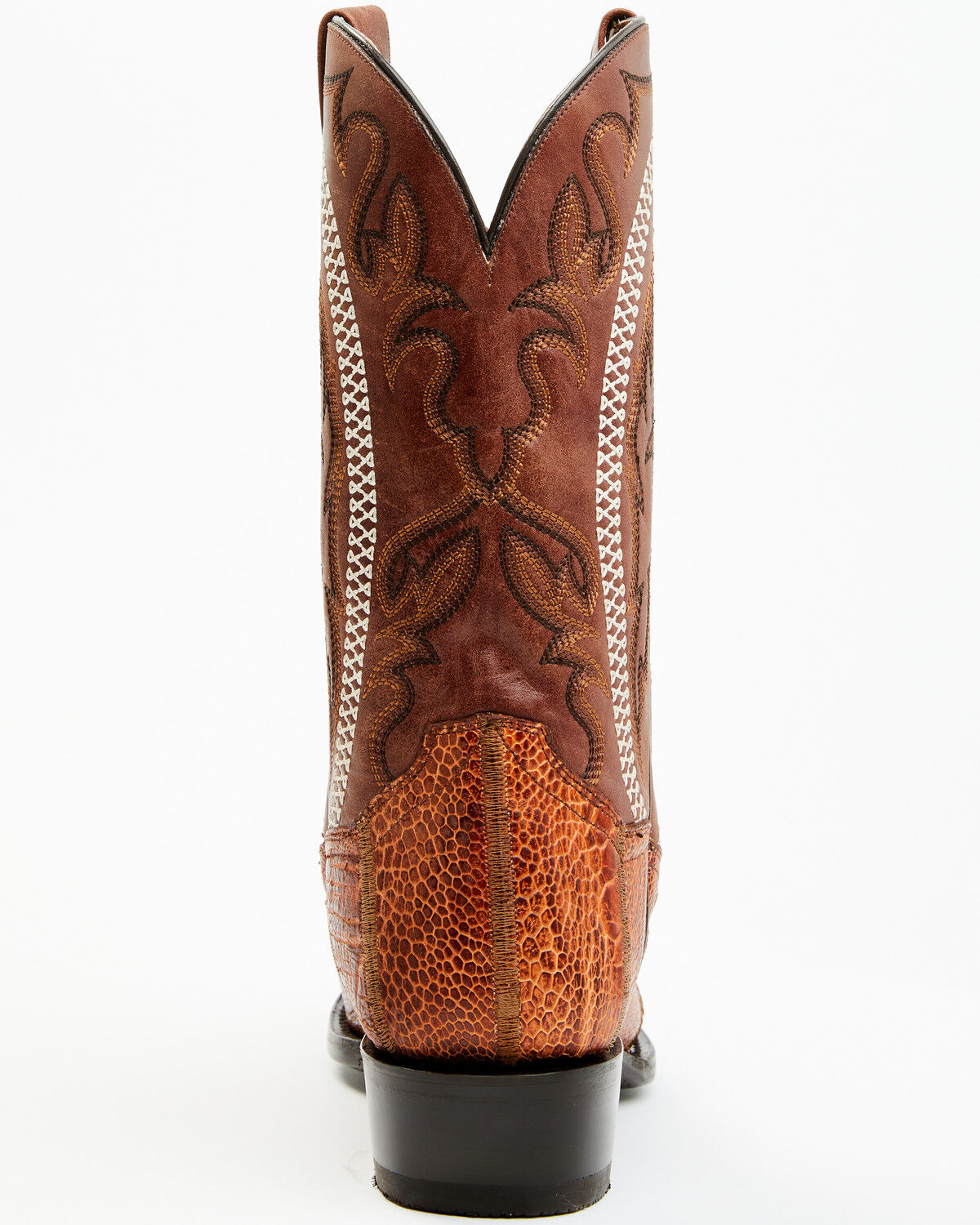 Image #5 - Dan Post Men's Exotic Ostrich Leg Western Boots - Snip Toe, Cognac, hi-res