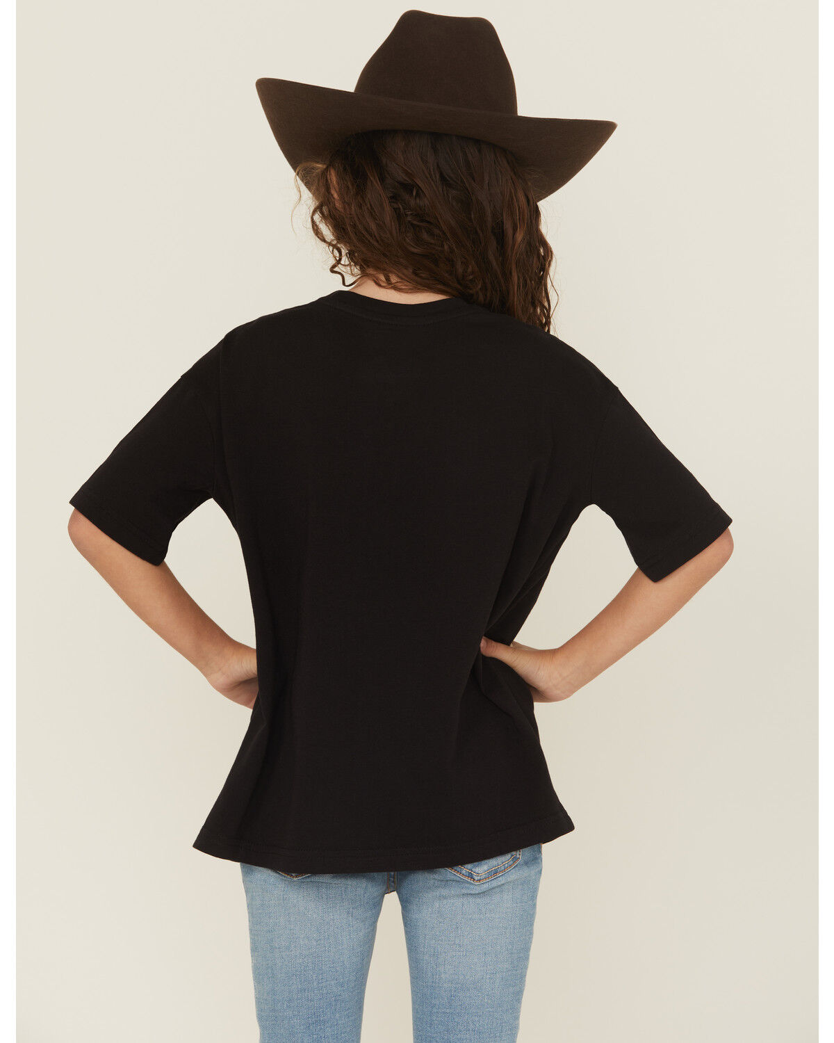 Image #4 - Wrangler X Lainey Girls' Long Live Cowgirls Short Sleeve Graphic Tee, Black, hi-res