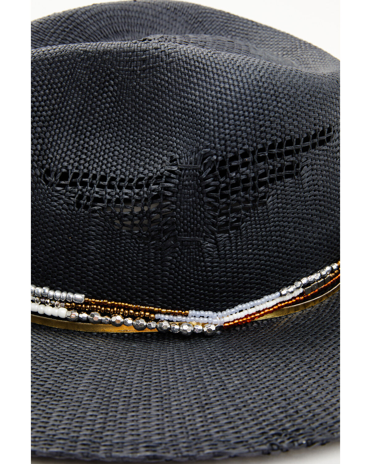 Image #2 - Shyanne Women's Andalusian Straw Western Fashion Hat, Navy, hi-res