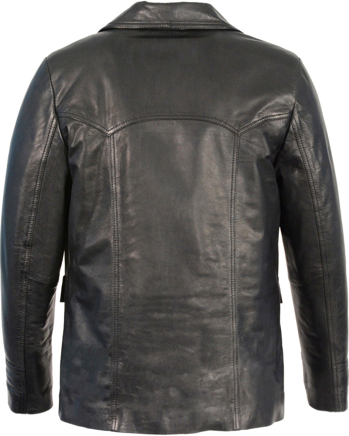 Image #2 - Milwaukee Leather Men's Leather Car Coat Jacket - Big 3X, Black, hi-res