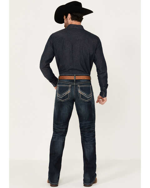 Image #3 - Cinch Men's Grant Dark Wash Relaxed Bootcut Performance Stretch Jeans, Dark Wash, hi-res