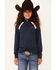 Image #1 - Ariat Girls' Team Solid Sunstopper 2.0 1/4 Zip Baselayer, Navy, hi-res
