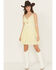 Image #1 - Angie Women's Eyelet Sleeveless Mini Dress, Yellow, hi-res