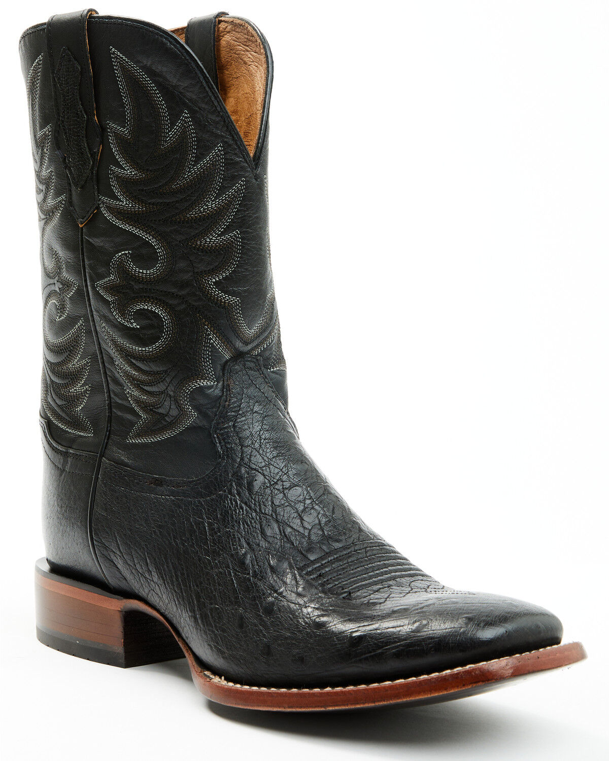 Image #1 - Cody James Men's Exotic Full Quill Ostrich Western Boots - Broad Square Toe, Black, hi-res