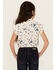 Image #4 - Shyanne Girls' Pine Haven Printed Sleeveless Snap Western Shirt , Cream, hi-res
