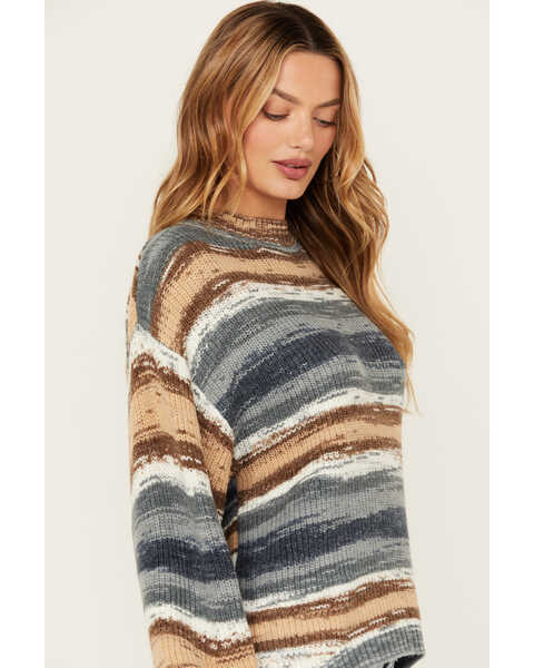 Image #2 - Cleo + Wolf Women's Striped Oversized Sweater , Slate, hi-res