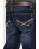 Wrangler 20X Boys' Medium Wash Stretch Bootcut Jeans, Dark Blue, hi-res