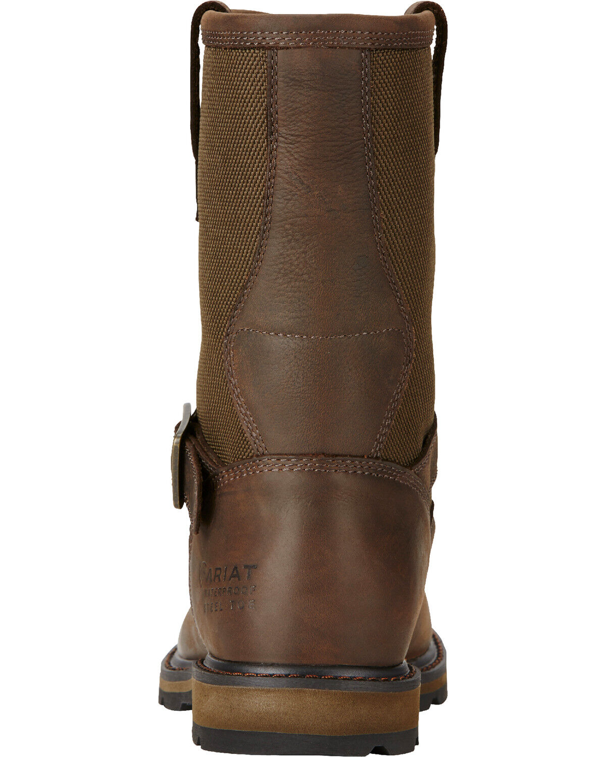 Image #5 - Ariat Men's Groundbreaker Work Boots - Moc Toe, Dark Brown, hi-res